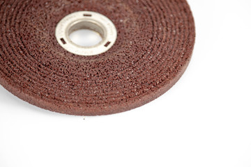 grinding wheels abrasive disc isolated white background photo close up