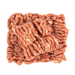Minced meat isolated on white background