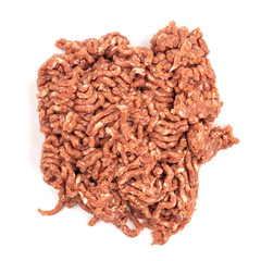 Minced meat isolated on white background