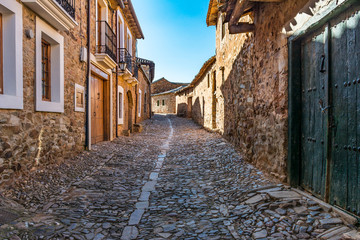 Fototapeta na wymiar Castrillo de los Polvazares is a village situated in Leon, in North-west of Spain. it is one of the few places of Maragateria (Camino de Santiago)