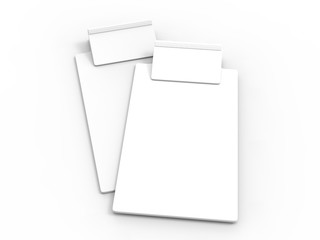 Blank Clip Folder Clipboard for Branding and Mock up. 3d render illustration.