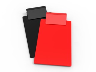 Blank Clip Folder Clipboard for Branding and Mock up. 3d render illustration.