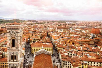 Obraz premium Dramatic panoramic view of florence -Firenze- Tuscany - Italy