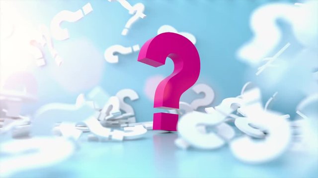 colored question mark background concept. 3D Rendering.