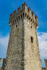 Fototapeta na wymiar Castello Scaligero Di Sirmione (Sirmione Castle), from 14th Century at Lake Garda, Sirmione, Italy