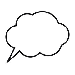 Cartoon dialogs cloud line vector, thinking cloud icon image