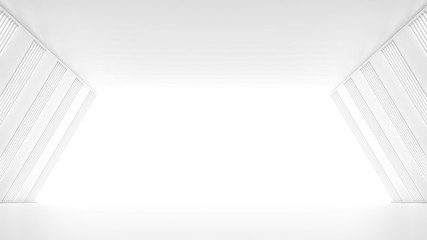 Obraz premium Podświetlany projekt wnętrza korytarza. Renderowanie 3D.