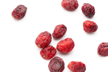 Dried cranberries isolated on white background