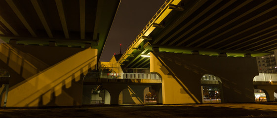 Concrete structure of the bridge in Warsaw.