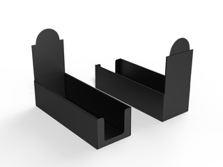 Blank counter top product display for mock up and branding. 3d render illustration.