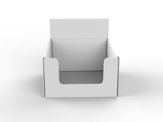 Blank counter top product display for mock up and branding. 3d render illustration.