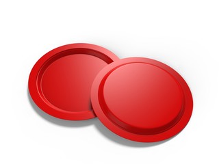 Blank Promotional Party Plate. 3d render illustration.