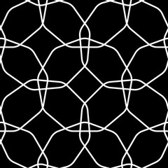 Fototapeta premium Vector seamless pattern. Modern stylish texture with monochrome trellis. Repeating geometric grid. Simple graphic design.