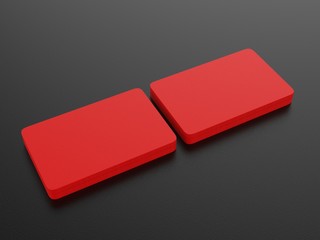 Blank white 3d visiting card template 3d render illustration for mock up and design presentation.