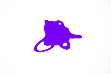 abstract purple violet lilac paint spill texture illustration in white background isolated photo