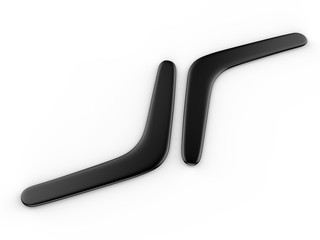 Blank promotional boomerang for branding and mock up. 3d render illustration.