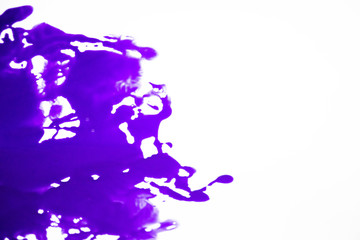 abstract messy purple violet lilac paint spill texture illustration in white background isolated photo close up
