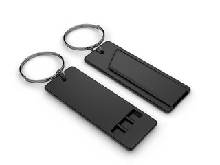 Blank LED Torch Key Ring for mock up. 3d render illustration.