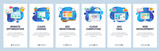Mobile app onboarding screens. Web and seo optimization, cloud computing, software development. Menu vector banner template for website and mobile development. Web site design flat illustration