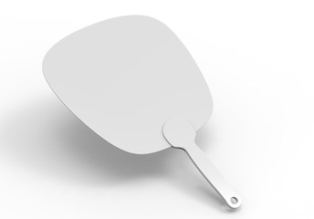 Blank Hand Held Plastic Fan for branding. 3d render illustration.