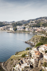 Obraz premium hill top view of almunecar in spain