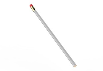 Blank pencil with eraser for branding 3d illustration.