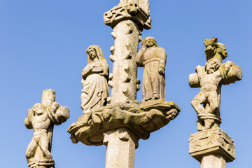 Guehenno, France. The Calvary of Guehenno, dating from 1550, one of the seven great calvaries...