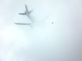 airplane in the clouds