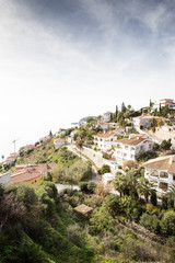 hill top view of almunecar in spain