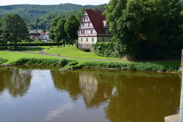 Fototapeta na wymiar Rathaus in Gieselwerder an der Weser