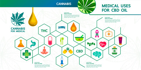 Cannabis for medical vector illustration.