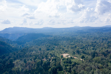 Naklejka premium View from top shooting by drone camera, at south of Laos