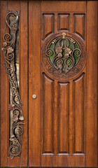 double-edged exterior doors with forged lattices