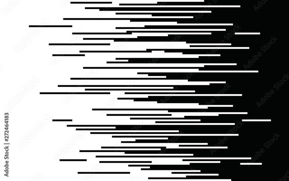 Wall mural speed lines gradient seamless pattern vector texture fast effect design black elements on white back