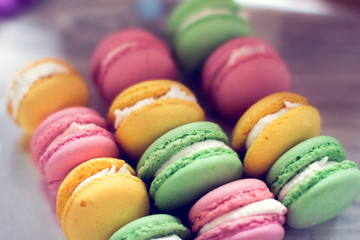 colorful macaroons as a background