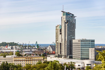 Fototapeta premium Modern industrial building architecture in Gdynia