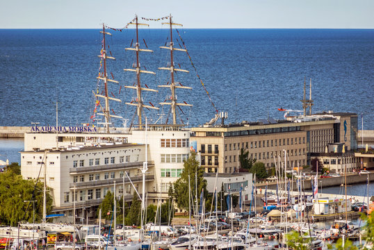 Modern industrial building architecture in Gdynia