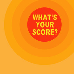 Handwriting text writing What S Your Scorequestion. Concept meaning Tell Personal Individual Rating Average Results