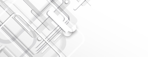 Abstract geometric white and gray futuristic background