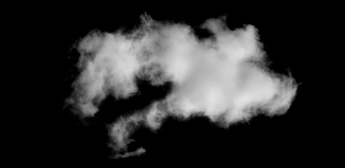 Fototapeta na wymiar White cloud, Fluffy texture , Abstract, isolated on black background