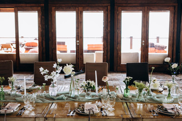 Wedding table setting and decoration