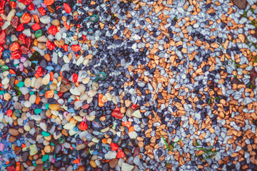 Colored river stones