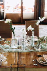 Wedding table setting and decoration