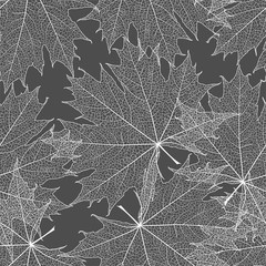 Seamless pattern with  maple leaves . Vector, EPS 10.