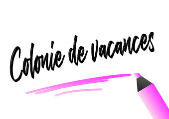colonie de vacances souligné violet