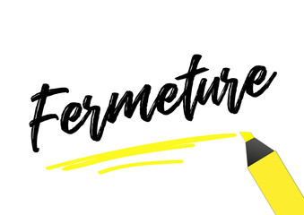 fermeture soulign&eacute; jaune