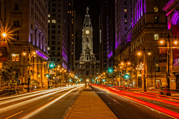 Fototapeta na wymiar Broad Street in Philadelphia Pennsylvania USA
