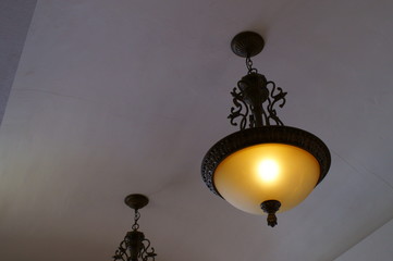 Fototapeta na wymiar interior antique illumination ceiling Classic
