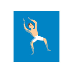 Young student man swimming at his back in water sea