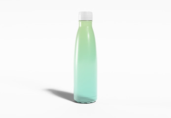 Plastic sport bottle isolated on white mockup 3D rendering